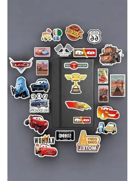Sticker Paketi, Arabalar Temalı, Defter ve Laptop İçin Eğlenceli Etiketler ürün görseli 1