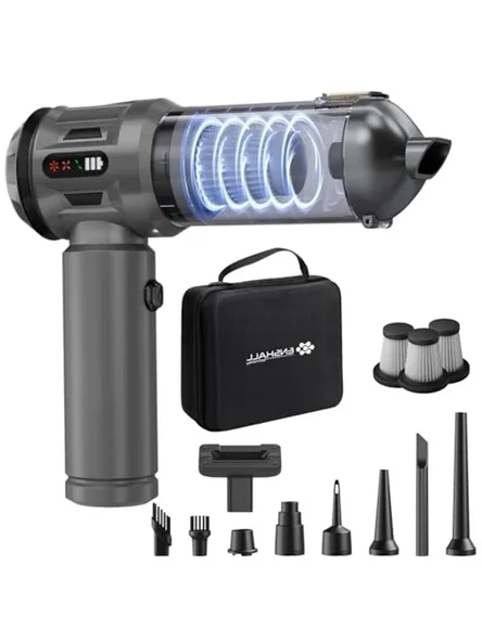 Yeni Güçlendirilmiş Yedek Filtreli Araç Süpürgesi Taşınabilir Çantalı 20000PA, 4'ü1 Arada El Tipi Süpürge&Üfleyici LcD Ekran, Çoklu Başlıklar, Ev, Araba, Evcil Hayvan Tüyleri için Mini Şarjlı Süpürge ürün görseli 1