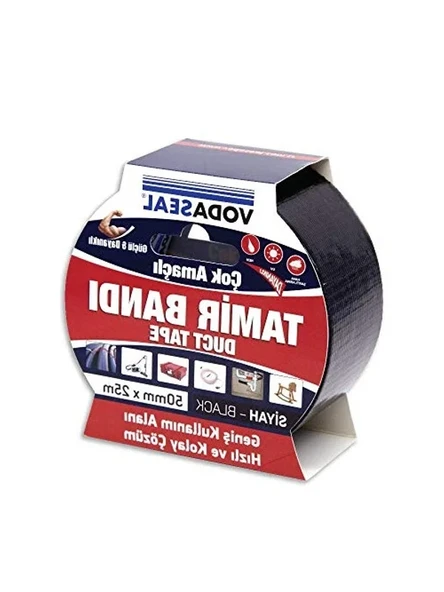 Çok Amaçlı Tamir Bandı - 50mm Genişlik, 25 Metre Uzunluk, Siyah Renk ürün görseli 1
