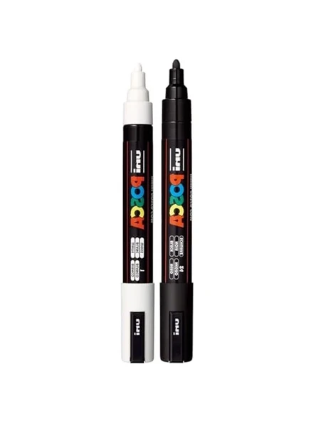 2'li Set 1.8-2.5 mm Keçe Uçlu Markör Kalem, Uni Markör ürün görseli 1