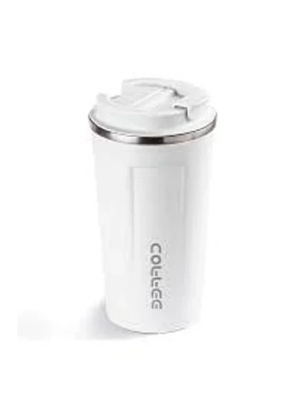 BEYAZ COFFEE YAZILI PASLANMAZ ÇELİK TERMOS BARDAK 500ML ürün görseli 1