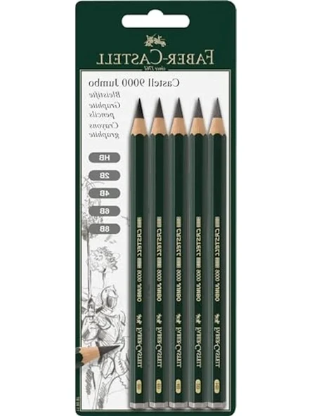 Kauçuk Uçlu HB Jumbo Set Kurşun Kalem, Faber-Castell Castell 9000 ürün görseli 1