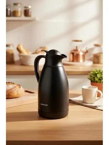 Çelik Termos, 2 Litre Kapasite, Siyah Renk - Resim 2