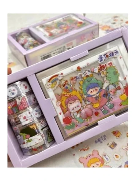 Şeffaf Kutu ile Sticker ve Washi Bant Seti, 4'lü - Resim 2