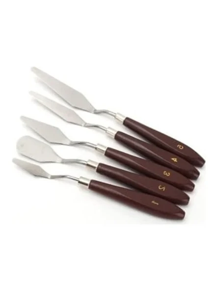 5 Parça Metal Resim Spatula Seti, Farklı Ebat ve Şekillerde Boyama Araçları ürün görseli 1