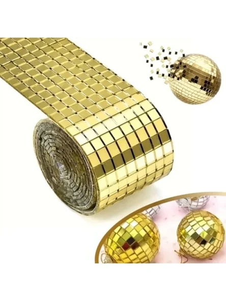 1 Metre Uzunluğunda Gold Renk Aynalı Mozaik Dekor Bandı - 4 cm ürün görseli 1
