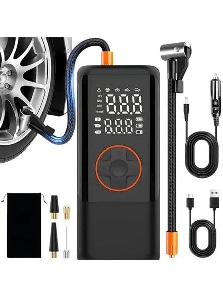 150 PSI Hava Kompresörü, 4500 mAh Taşınabilir Araç Lastik Pompası ürün görseli 1