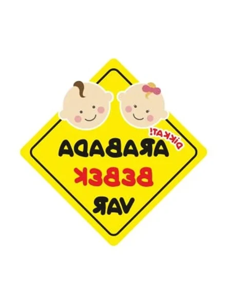 Arabada Bebek Var Sticker, Oto Araç Sticker, 19 x 19 cm Boyut ürün görseli 1