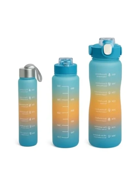 Motivasyonlu Spor Matara Seti, 900ml ve 300ml Su Şişesi ürün görseli 1