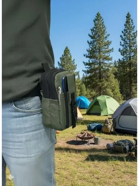 Çok Bölmeli Naylon Taktik Kemer Çantası, Telefon Taşıyıcı, Outdoor Kullanım ürün görseli 1