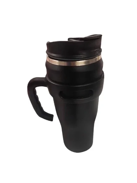 1200 ml Kapasiteli Çelik Termos Bardak, Siyah ürün görseli 1