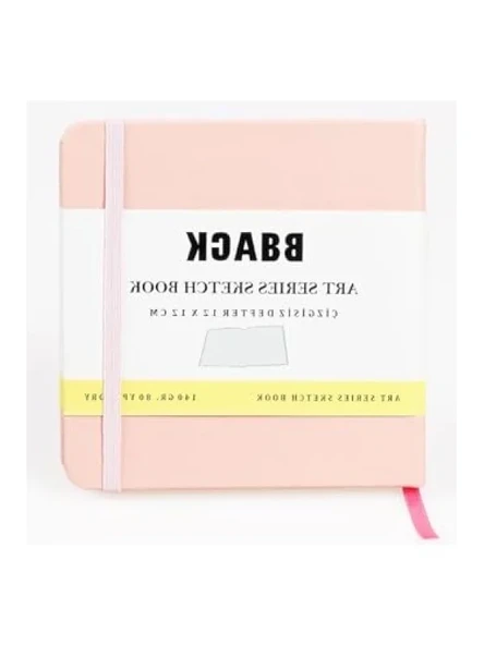 140 gr. Çizgisiz Ivory Kağıt, 80 Yapraklı Pastel Pembe Sert Kapak Defter ürün görseli 1
