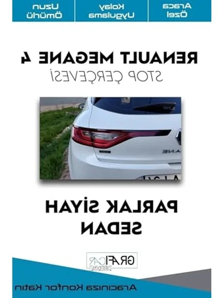 Stop Çerçevesi Sticker Kaplama - Renault Megane 4 Sedan ve Hatchback için ürün görseli 1