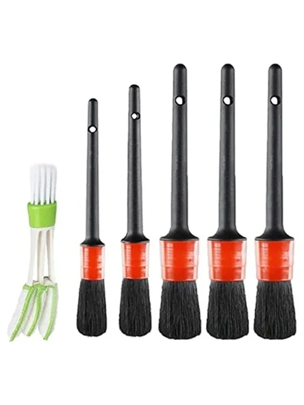 BUFFER® Yumuşak Kıllı İç Ve Dış Temizlik İçin 5+1 Detaylı Araç Oto Temizlik Bakım Fırça Seti ürün görseli 1