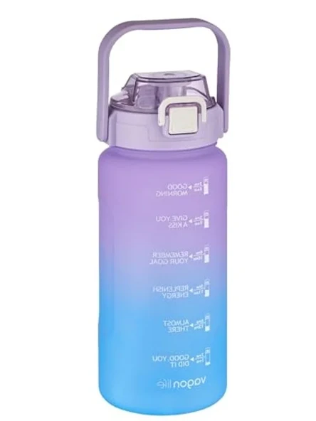 1500ml Motivasyon Matarası, Yenilenen Çift Renk, Pipetli ve Pipetsiz Kullanım ürün görseli 1