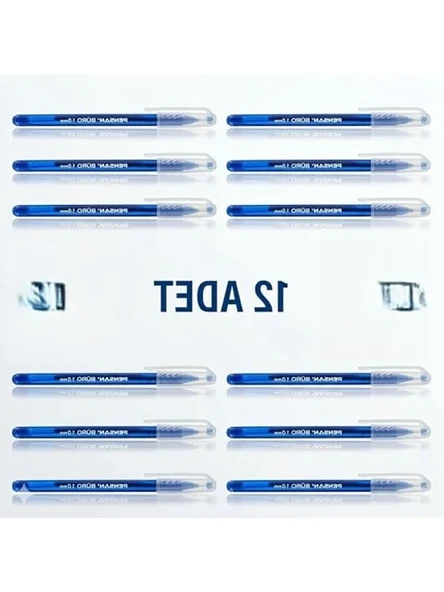 Mavi Tükenmez Kalem, 1.0 mm Uç, 12 Adet Paket ile Ofis Kullanımı ürün görseli 1