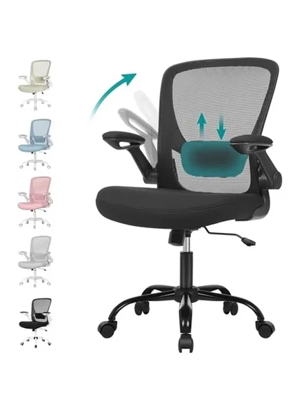 Ergonomik Ofis Sandalyesi, Bel Desteği, Kolçaklar ve Döner Tasarım ürün görseli 1