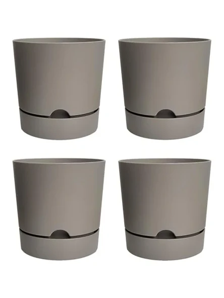 Drenajlı Plastik Çiçek Saksısı, 4 Adet, 25 cm, 9 Litre Kapasite ürün görseli 1