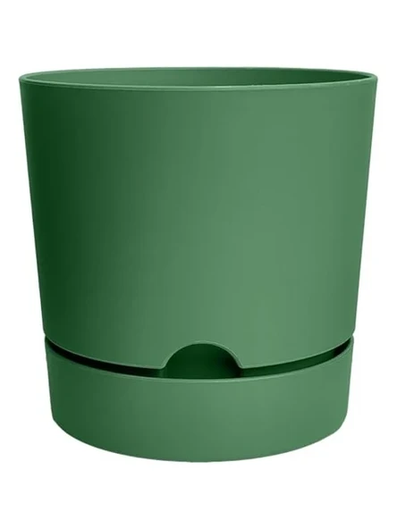 Drenajlı Plastik Çiçek Saksısı, 1 Adet, 3,3 Litre Kapasite, Yeşil Renk ürün görseli 1