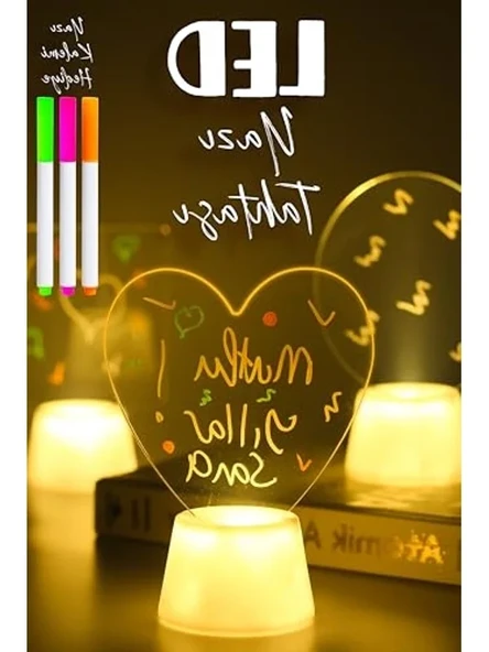 Neon Yazı Tahtası, 3 Kalemli 3'lü LED Mum ile Yazılıp Silinebilir ürün görseli 1
