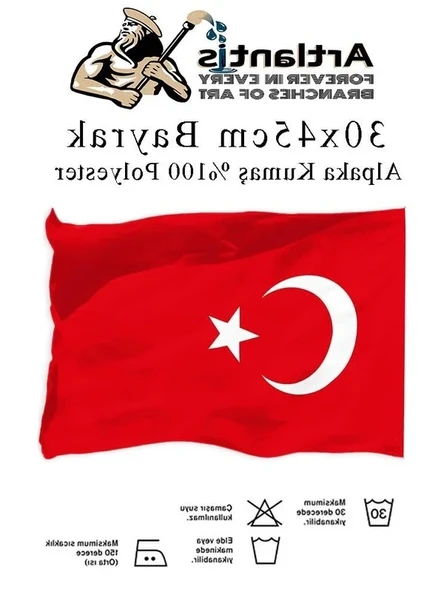 Kaliteli Türk Bayrağı, 30x45 cm Ebatında Alpaka Kumaş ile Üretildi ürün görseli 1