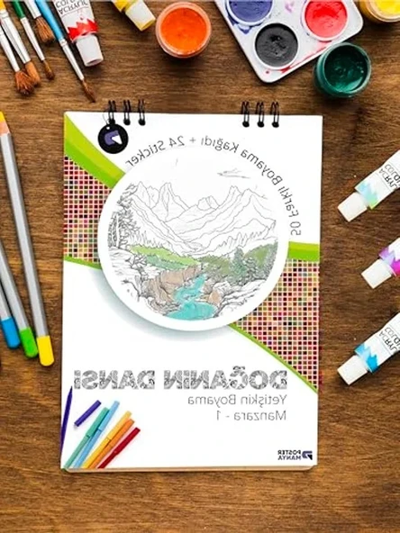 Yetişkin Boyama Kitabı, Doğa Temalı Mandala Çizimler ile Rahatlatır ürün görseli 1