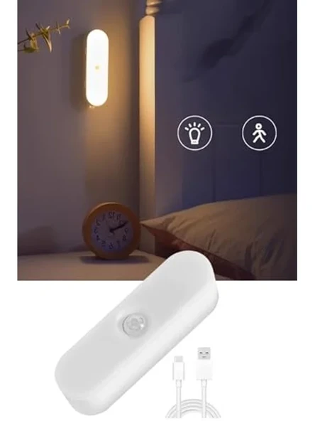 Hareket Sensörlü USB Şarjlı LED Işık, Taşınabilir Lamba ürün görseli 1