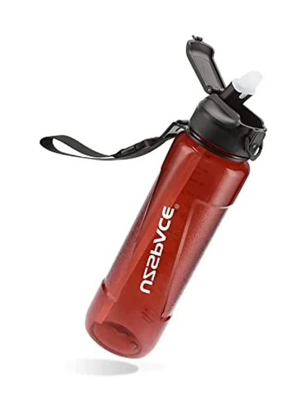850ml Kapasiteli Kırmızı Tritan Su Matarası, Pipetli Tasarım ürün görseli 1