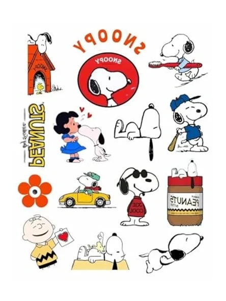 Snoopy Peanuts Macbook Notebook Tablet Telefon Ajanda Laptop Defter Sticker Seti - Resim 2