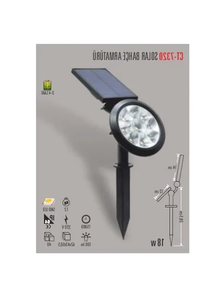 Güneş Enerjili Bahçe Aydınlatması, 18W IP65 Suya Dayanıklı ürün görseli 1