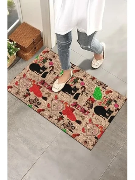 Kedi Temalı Kapı Paspası - Sevimli ve Şık Dış Mekan Kullanımı için ürün görseli 1