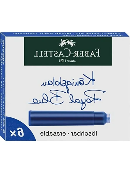 Faber-Castell Dk Kartuş, Royal Mavi, 6'lı ürün görseli 1