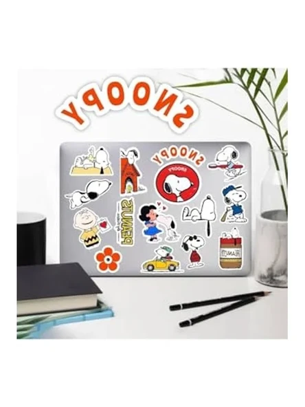 Snoopy Peanuts Macbook Notebook Tablet Telefon Ajanda Laptop Defter Sticker Seti ürün görseli 1