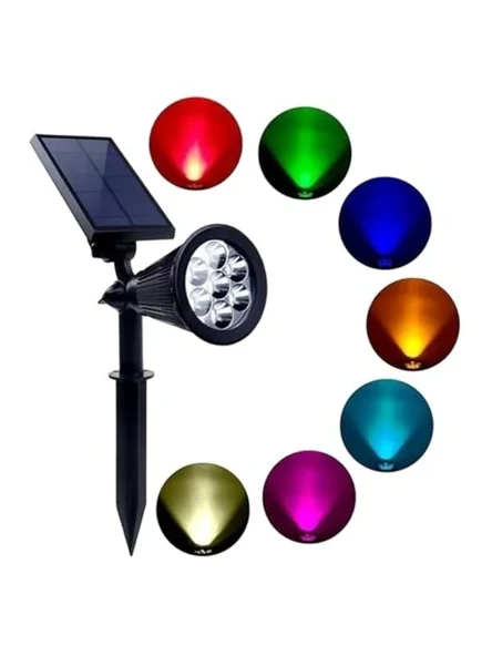 Güneş Enerjili Renk Değiştiren Bahçe Aydınlatma, 7 LED ile Işık Saçıyor ürün görseli 1