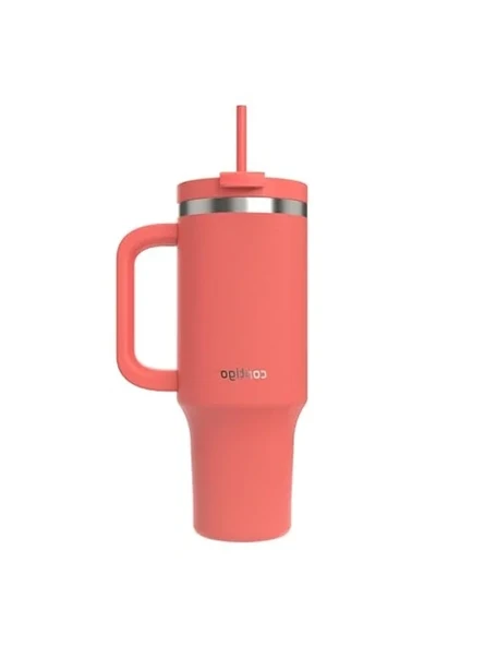 Contigo Üniseks Yetişkin Streeterville Tumbler Pipetli Yalıtımlı Su Şişesi, 1.2L, Mercan ürün görseli 1
