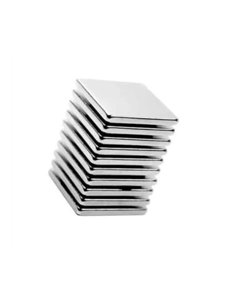 10 Adet Neodyum Mıknatıs, 20mm x 20mm x 2mm Boyutunda ürün görseli 1