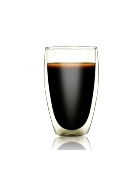 500ML Çift Cidarlı Isı Yalıtımlı Şeffaf Cam Kupa Bardak ürün görseli 1