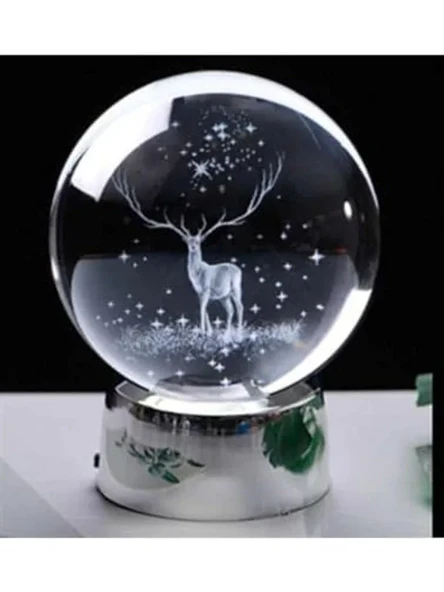 Renk Değiştiren LED Işıklı Gece Lambası, Kristal Küre Tasarımı ile Dekoratif ürün görseli 1