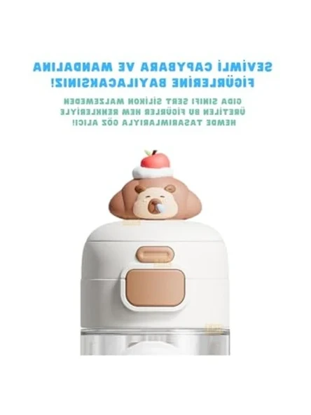 Sevimli Hayvanlar Süslü Çocuk Matarası, 600ml - Resim 3