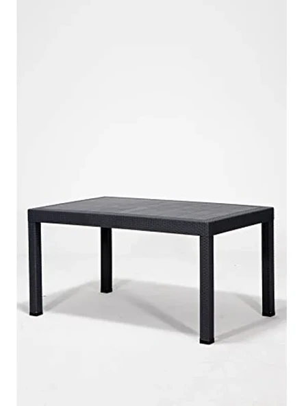 Rattan Masa, 90x150 cm Camsız Tasarım, Bahçe ve Balkon için Uygun ürün görseli 1