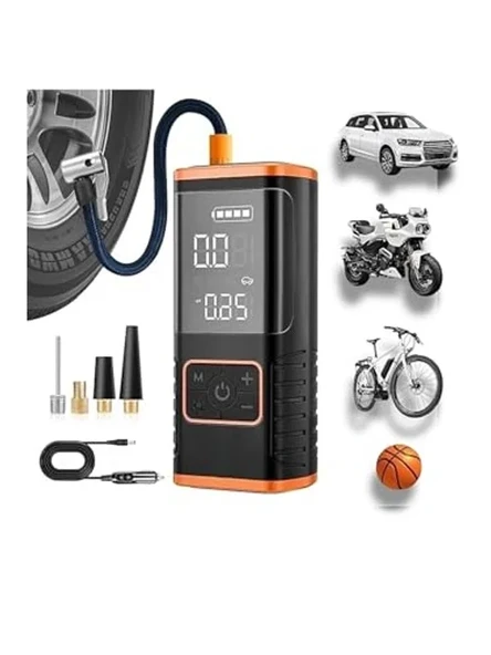Taşınabilir Hava Kompresörü - 150 PSI Araba Lastikleri İçin, 5400mAh Pil ve 12V DC Şişirme Aleti ürün görseli 1