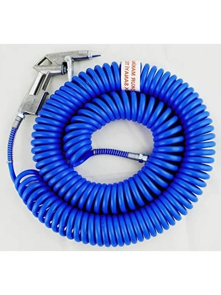 Kompresör Spiral Hava Hortumu - 15 Metre Uzunlukta ve Tabancası ile ürün görseli 1