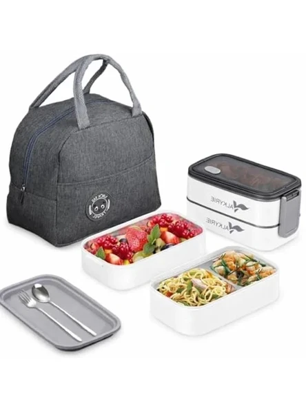 Çelik Bölmeli Lunch Box Seti, Sızdırmaz ve Isı Yalıtımlı Çanta ile ürün görseli 1