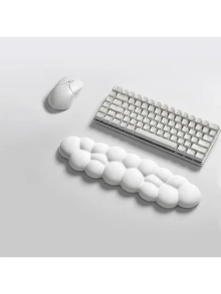 Klasse Cloud Klavye Bilek Desteği, Bulut ErgoPad, Kaymaz Tabanlı, Nefes Alan Kumaş, Ağrı Önleyici (Klavye Desteği, Beyaz) ürün görseli 1