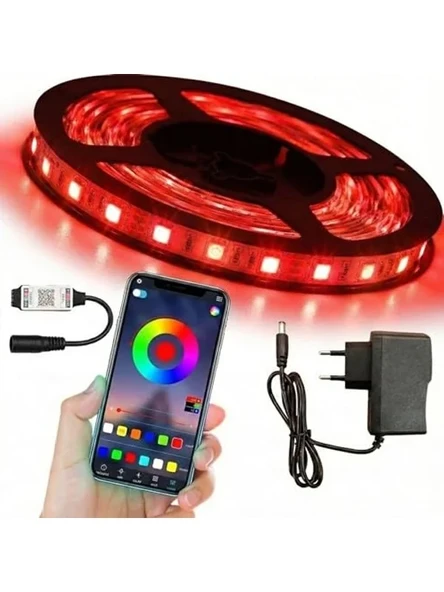 RGB Şerit LED Seti, Bluetooth Kontrollü ve Müziğe Duyarlı Aydınlatma ürün görseli 1