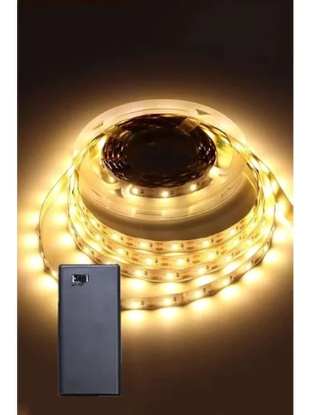 Pilli Şerit Led, 2 Metre Boyutunda Günışığı Renkli Aydınlatma ürün görseli 1