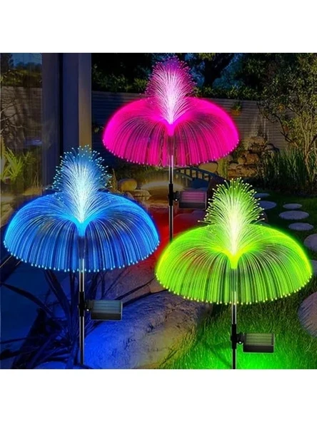 3'lü Set Bahçe Lambası, Denizanası Tasarımı, 7 Renk LED ürün görseli 1