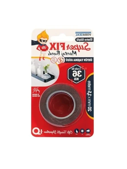 Gri Renkli Montaj Bandı, 20 mm x 1.5 Metre, Çok Amaçlı Kullanım İçin ürün görseli 1