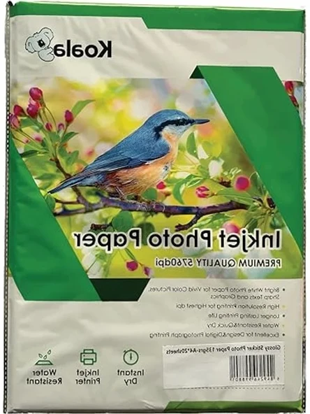 Yapışkanlı Fotoğraf Kağıdı – A4 Boyutunda, 135 gr, 20 Adet ürün görseli 1
