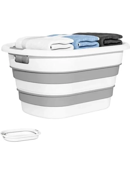 25 Litre Katlanabilir Silikon Çamaşır Sepeti, Ergonomik ve Taşınabilir Tasarım ürün görseli 1